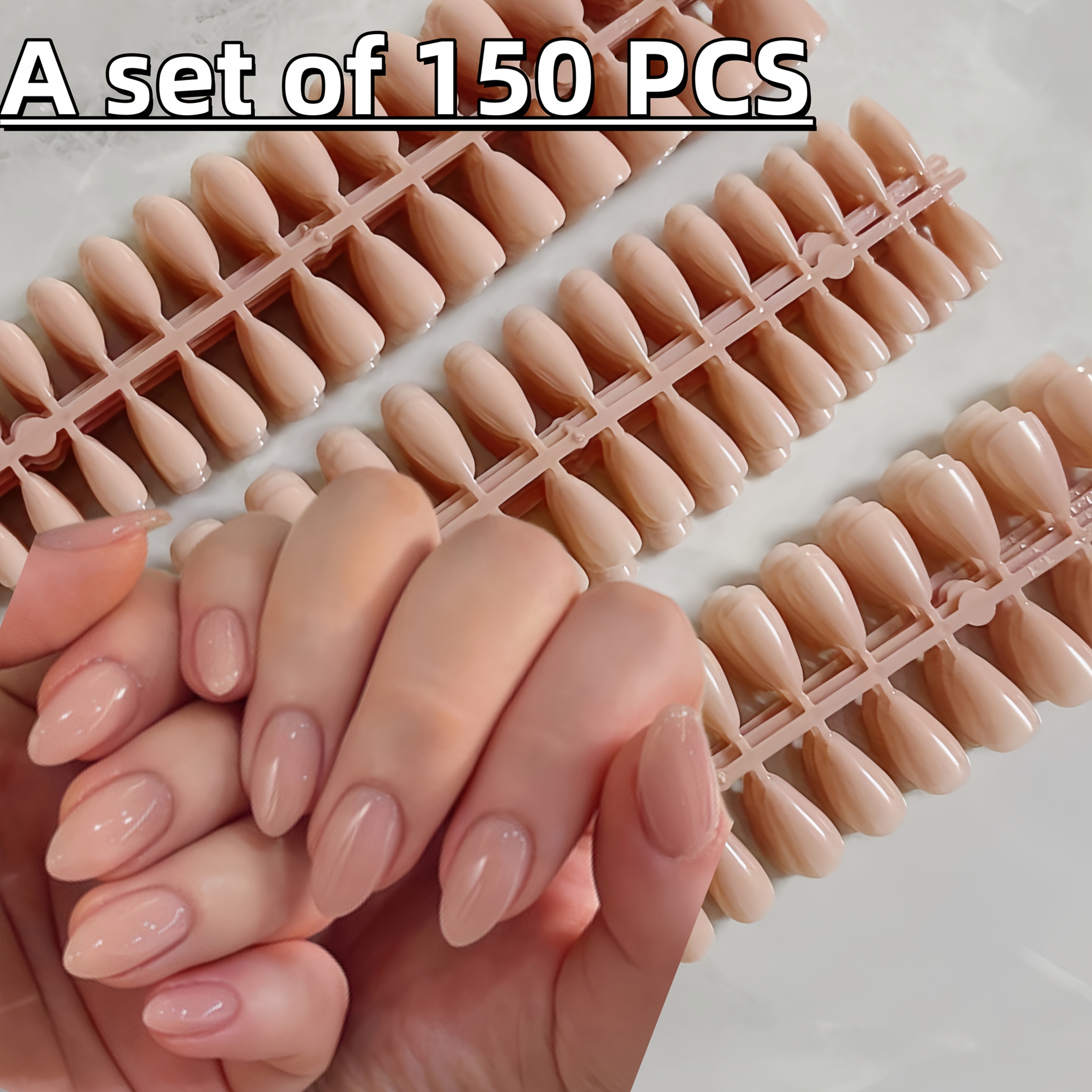 TEMU 150 pièces Faux Ongles Brillant - Manucure , Ongles Mignons, Couverture Complète, Amélioration de , des Ongles, Manucure DIY - Art des Ongles -