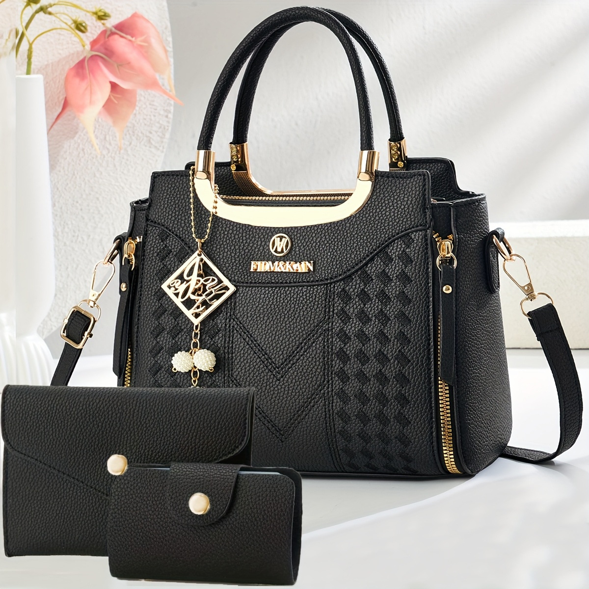 Ensemble Sacs Femme – Lot 3 Pièces Matelassé Premium Ensemble de Sacs pour Femmes : Petit Sac à Main, Sac Cadeau de Vacances, Sac Bandoulière, Sac Fourre-Tout, Imprimé, Design Matelassé, Design de Niche avec une Touche Premium, Tendance, Nouvelle Arrivée, Ensemble Multi-Pièces, Sac Décontracté Adapté à Diverses Occasions Quotidiennes comme Sorties et