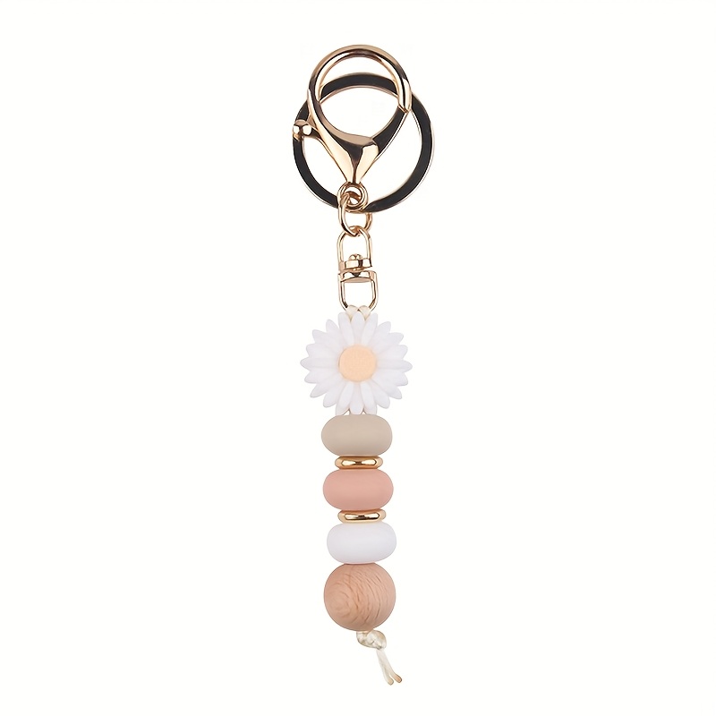 New European And American Silicone Colorful Daisy Keychain Pendant, Perfect Gift For During Holidays, Suitable For Bags, Wallets, And Car Keychains