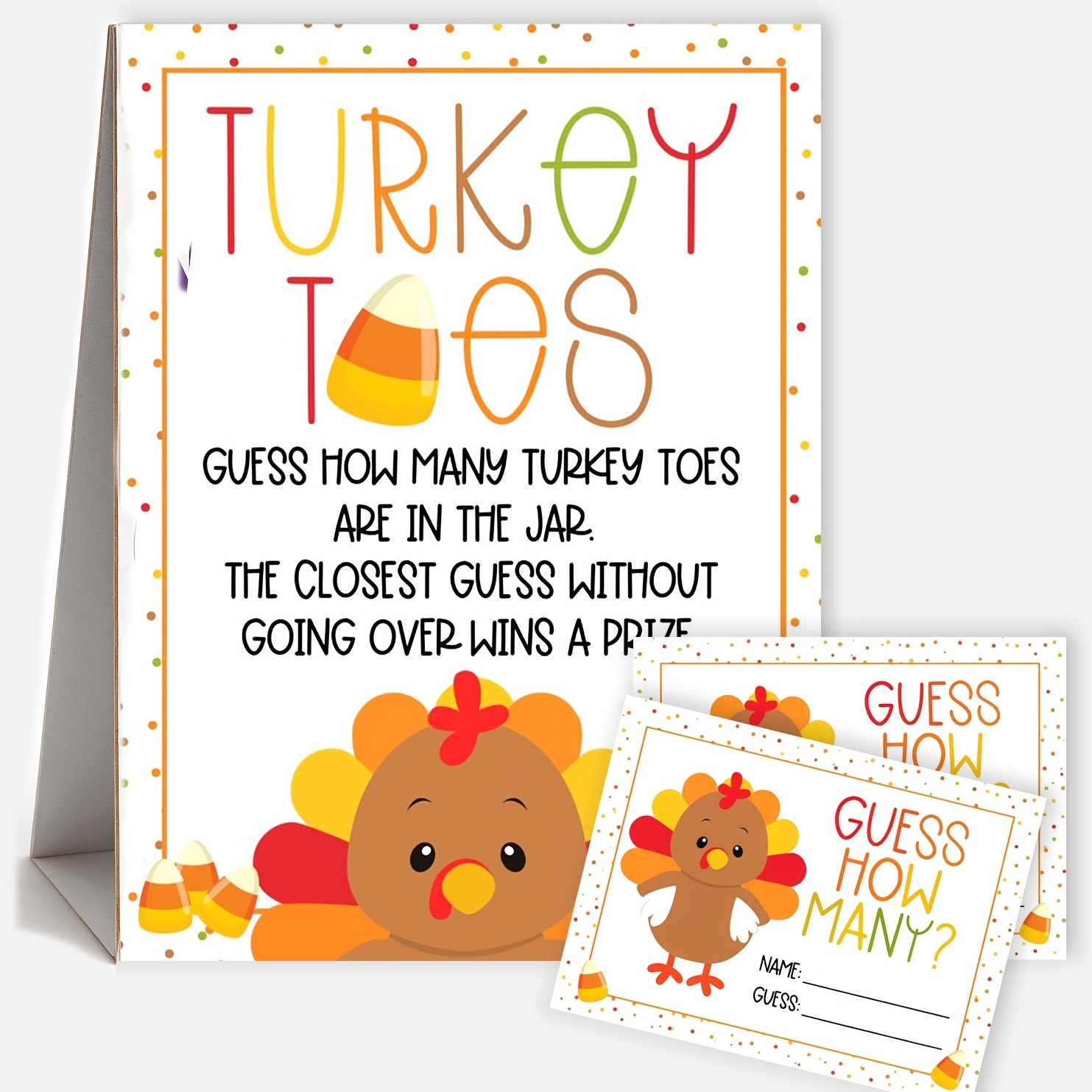 TEMU 51pcs Turkey Game, Thanksgiving Party Games With 5x7 Inch Sign & Cards, Decorations Fall Party Supplies, Thanksgiving Activities For Family