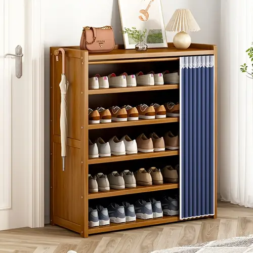 Open Rack House shoe rack with cover sold on Temu United States