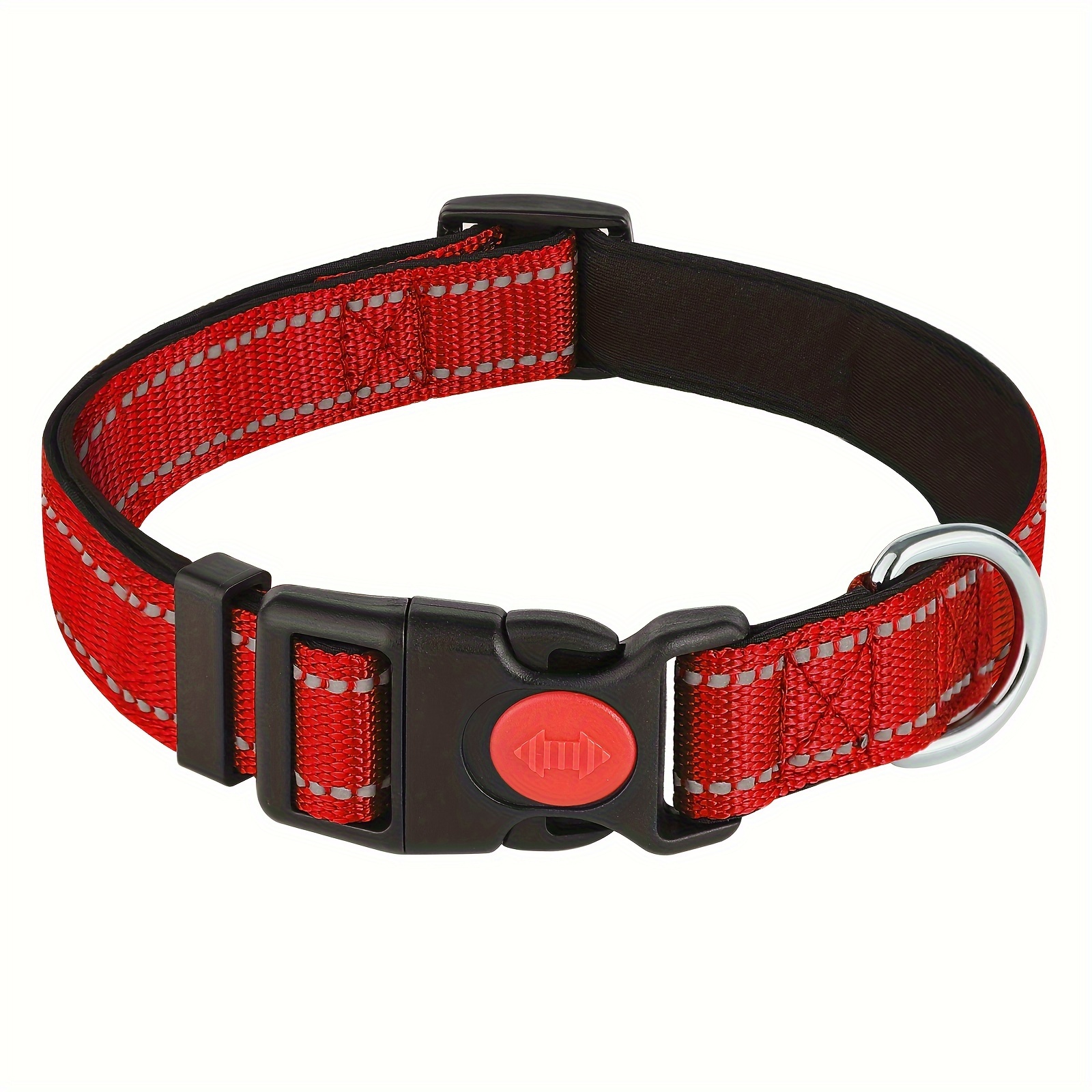 Reflective Dog Collar Safety Locking Buckle Adjustable Soft Temu