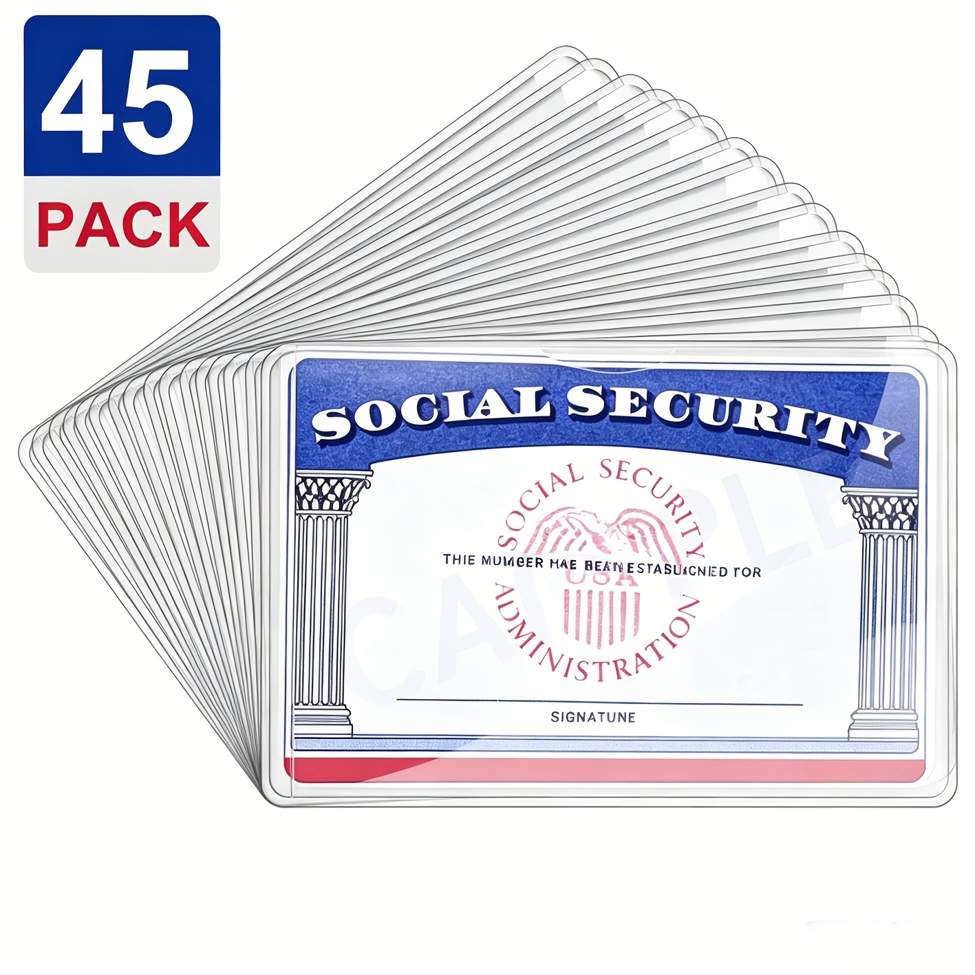 TEMU 45 Pack Of Thickened Pvc Card Protective Covers - Soft And Transparent, Suitable For Social Security Cards, Medical Insurance Cards, Credit
