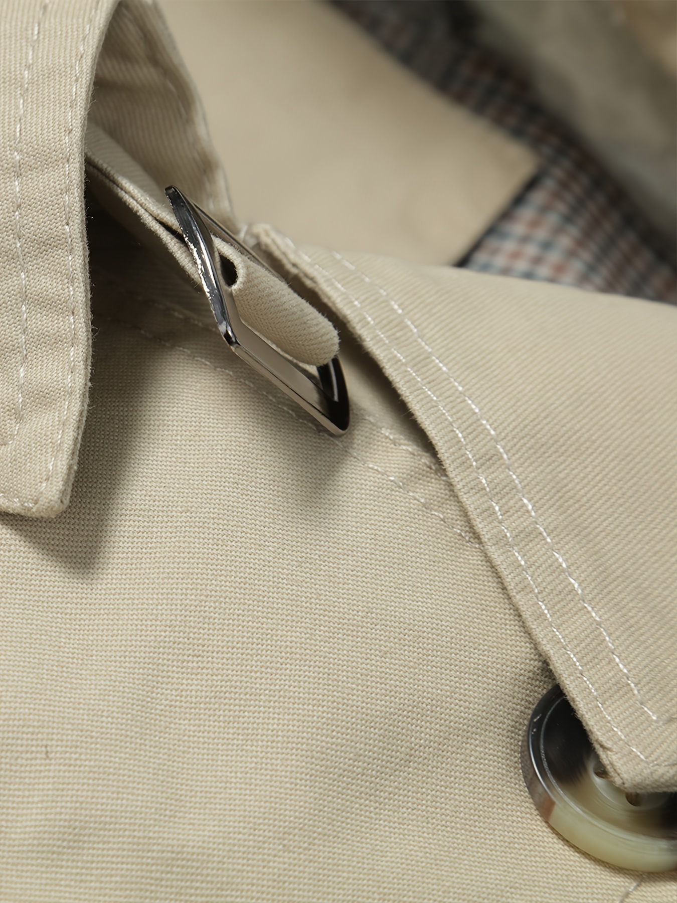 Men's Windbreaker, Men's Mid-Length Trench Coat with Turn- Collar, Casual Sport Windbreaker Jacket, Fashionable Minimalist Style, Multi-Button Design, Suitable for Outdoor Outings and Street Shopping