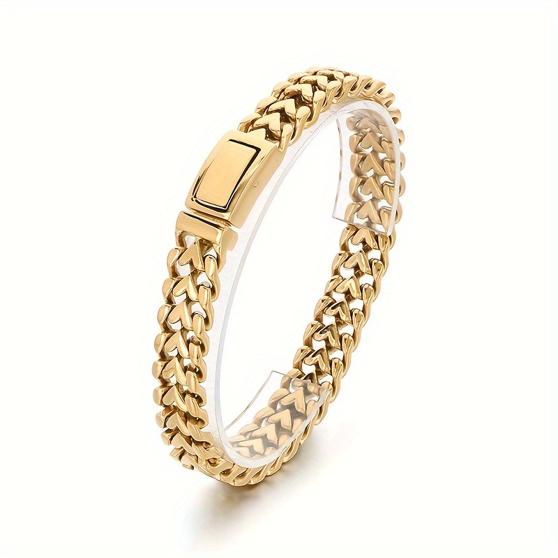 

Bracelet pour Hommes d'Inspiration Vintage Premium avec Design Cœur Tendance - Plaqué Or 18K, Acier Inoxydable, pour Tenue Décontractée