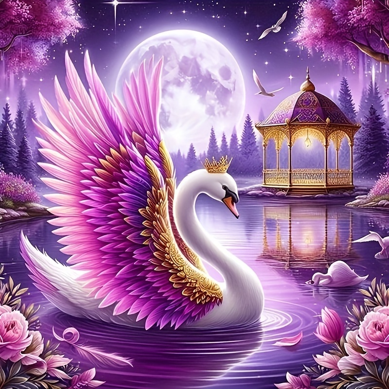 

Pink Swan Pattern Artificial Diamond Art Painting Kit For Adults, 5d Diy Diamond Art Tools, Beginner Art Decoration Gift For Home, Wall Art, Crafts, And Sewing Supplies Diamond Art Painting Kit