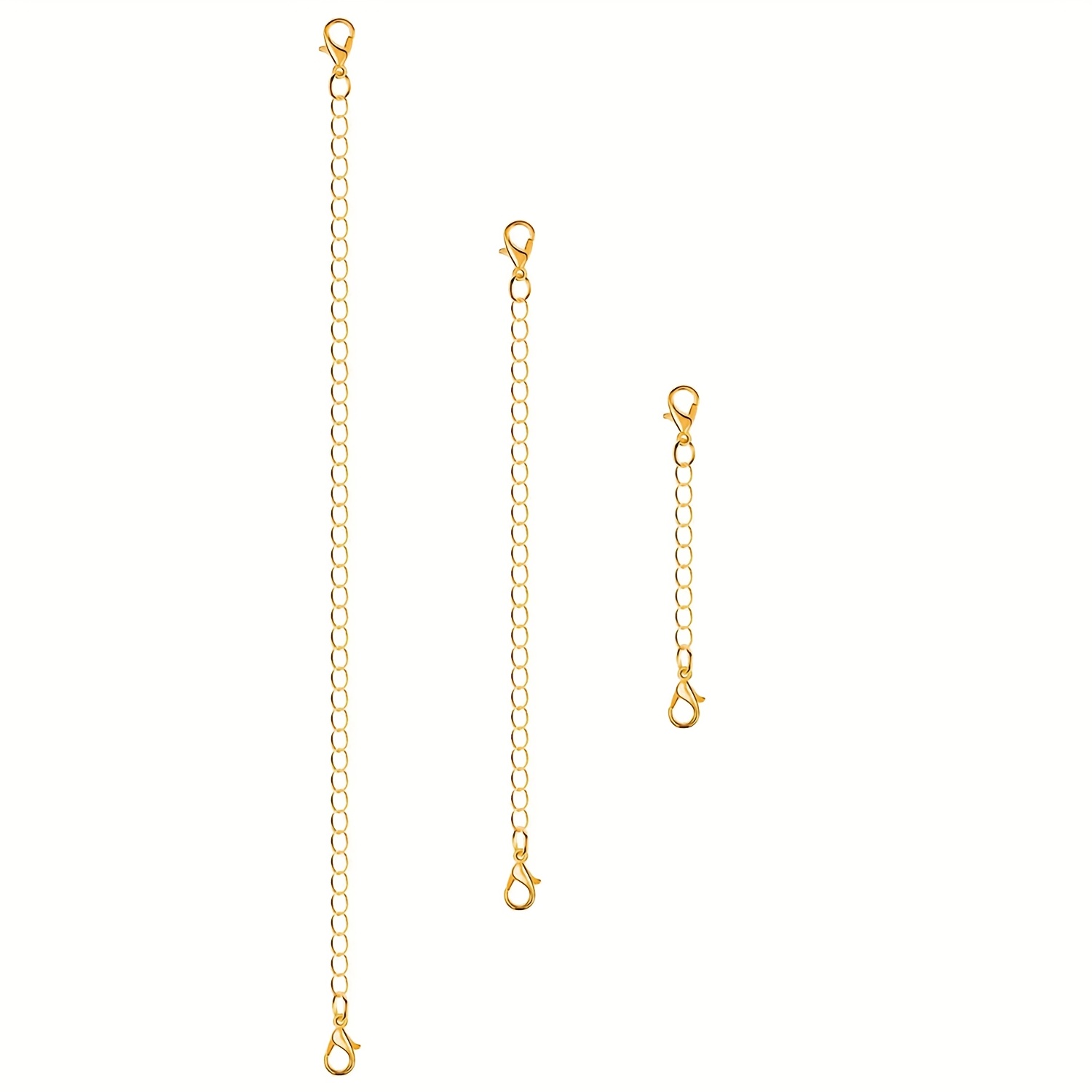 5cm/10cm/15cm Stainless Steel Making Chain Diy Extender Golden Silvery