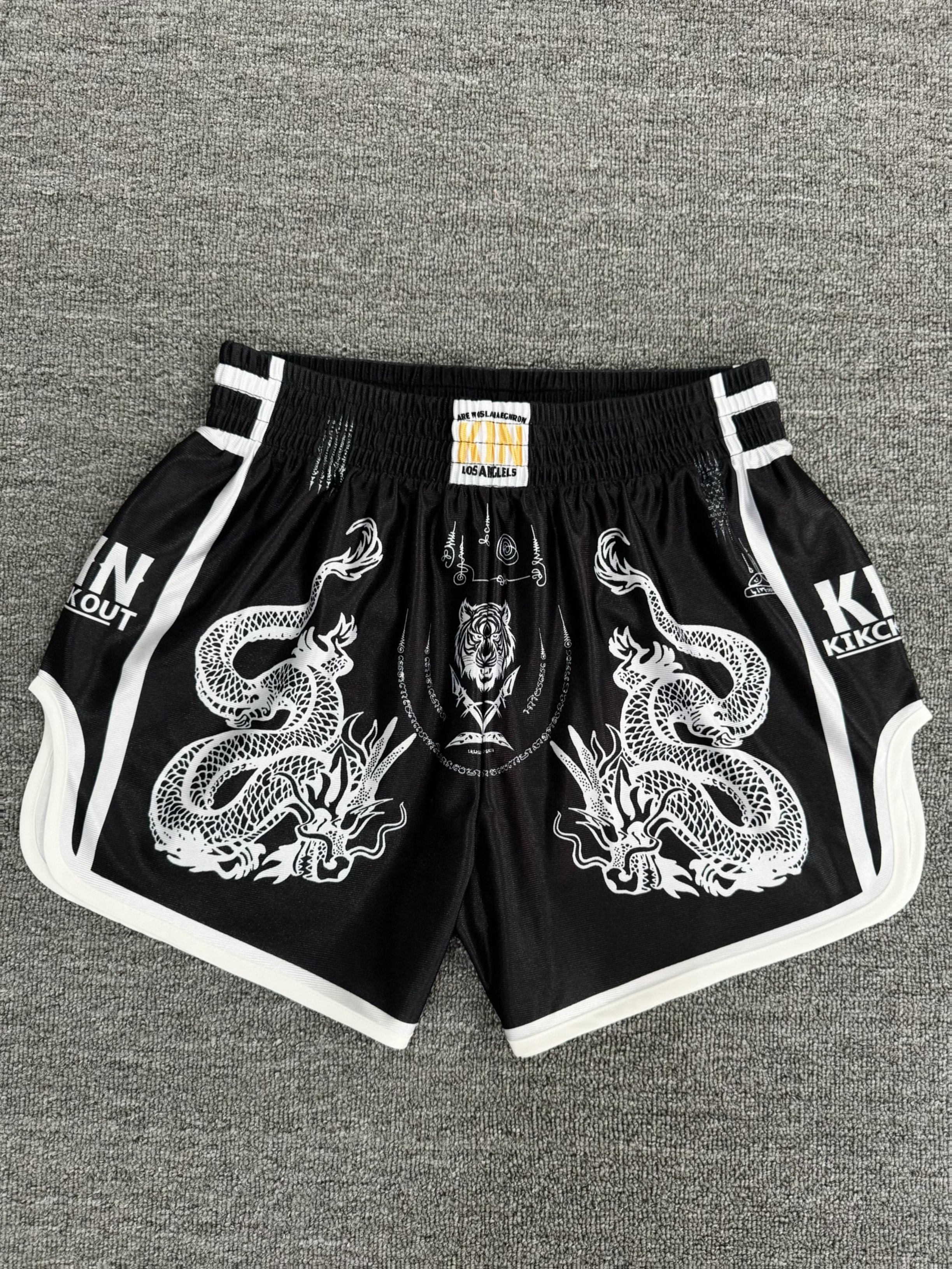   pantalones cortos deportivos de   para hombres con estampado de boxeo