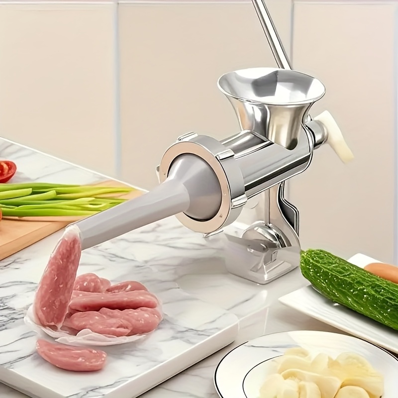 Stainless Steel Manual Meat Grinder - Multi-Functional Food Processor for Ground Meat, Vegetables, and Spices - No Electricity Needed, Kitchen Essentials|Modern Kitchen Tool|Durable Construction