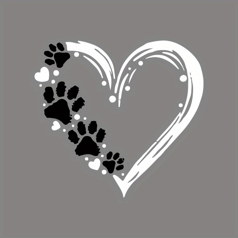 TEMU 1pc Heart And Paw Print Design Heat Transfer Sticker, Iron-on Applique, T-shirt Making, Pillow Decoration, Clothing Supplies And Decals