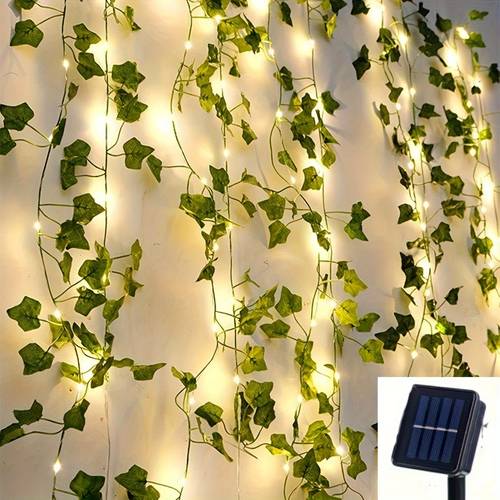 1 stück solar-künstliche efeu-girlandenlichter, 275,5 zoll (50 led) solar-lichterkette mit 8 , für außenbereich, garten, wand, balkon, , bäume, hochzeit, party, restaurantdekoration, verlobung, sommer-herbst-dekorationen. warmes licht, gemütlich, ip44