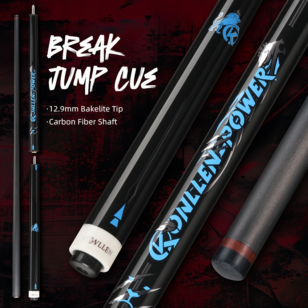 CROWN ME Carbon Fiber Jump Pool Cue Stick, 13.5mm Tip Jump Carbon Fiber Cue, Weight 16OZ Cue Stick, 42" Pool Table Sticks