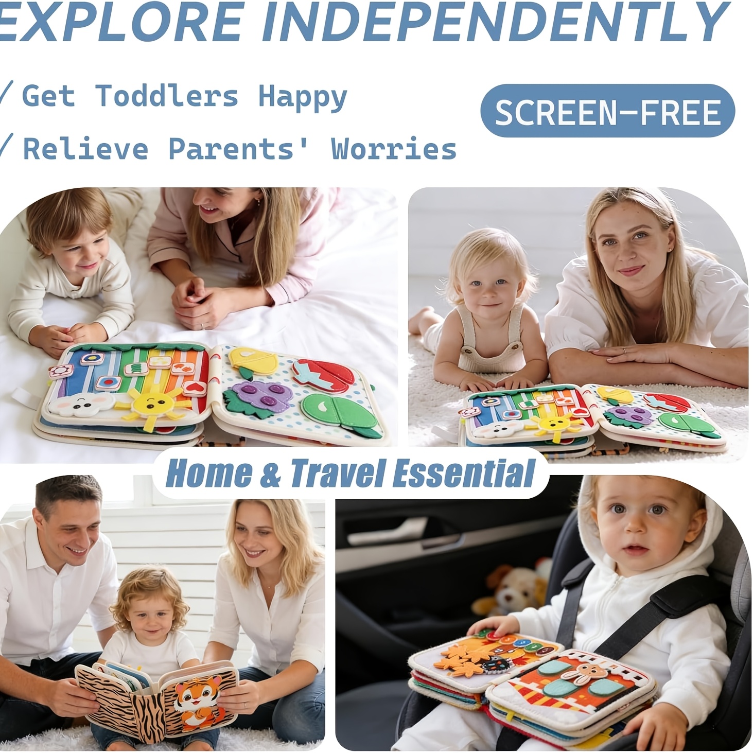 Tiger Cloth Book - Vibrant Colors, Features a Variety of Engaging Activities And Fun Animal Illustrations, Helps Develop 'S Motor Skills And Cognitive Abilities, Made of Tear-Resistant Felt, a Quiet Book for Early Education And Play