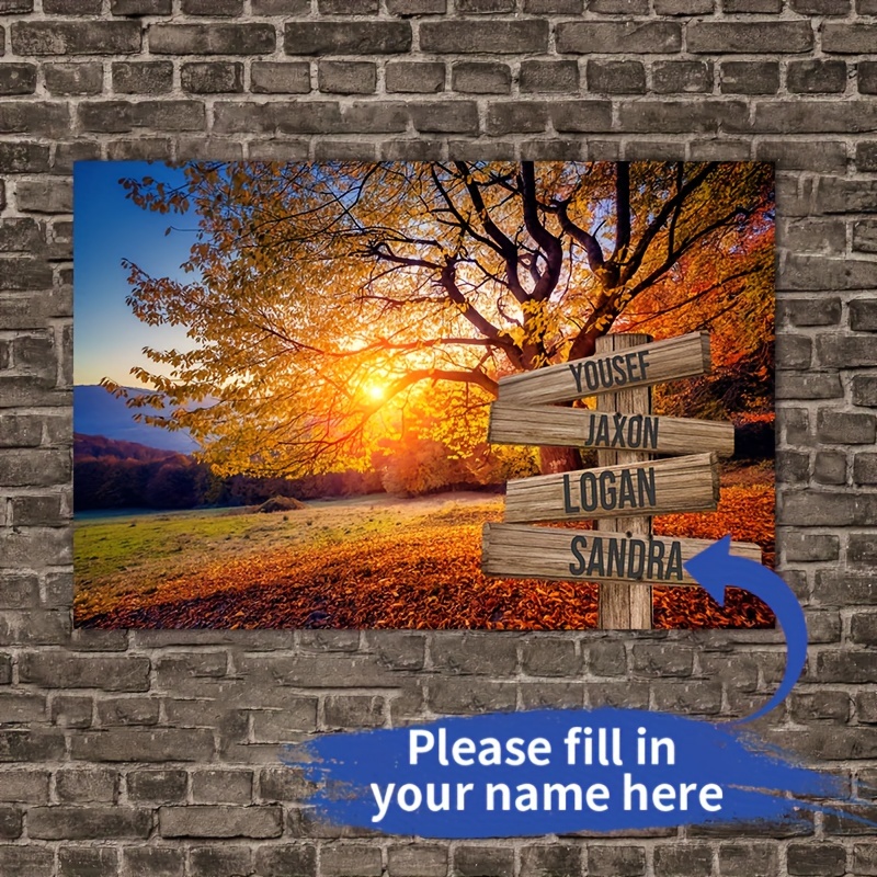 

Custom Last Name & Date Canvas Print - Modern Landscape Wall Art, Perfect Gift For Family & Friends, Ideal For Living Room, Bedroom, Home Office Decor, 19.7x27.6 Inches, Unframed