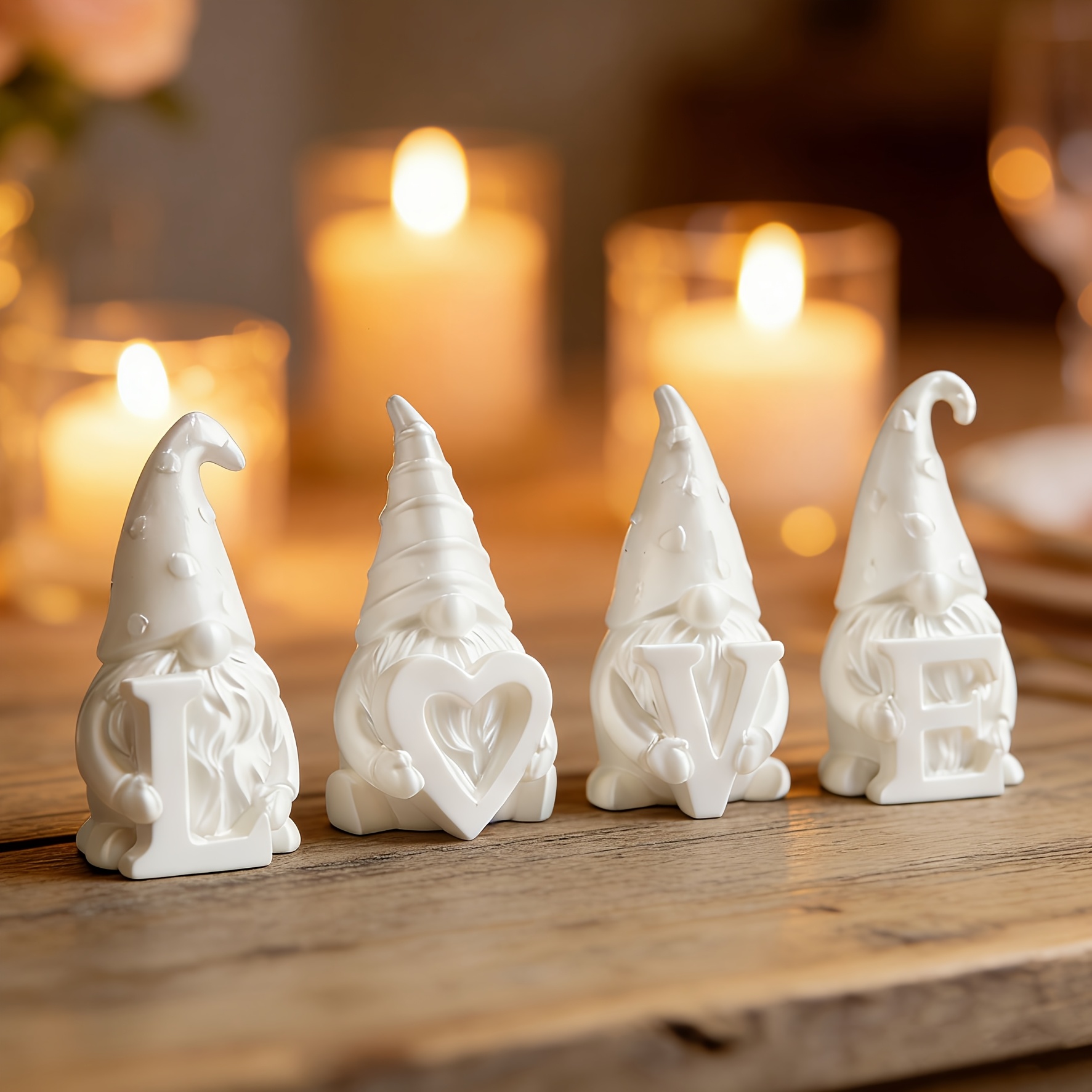 Romantic Gnome Dwarf Figurine, Love Valentine's Day Gift, Diy Paintable, For Desktop Decoration, Indoor And Outdoor Decor, Perfect Gift For Anniversaries, Christmas, Valentine's Day, And Weddings