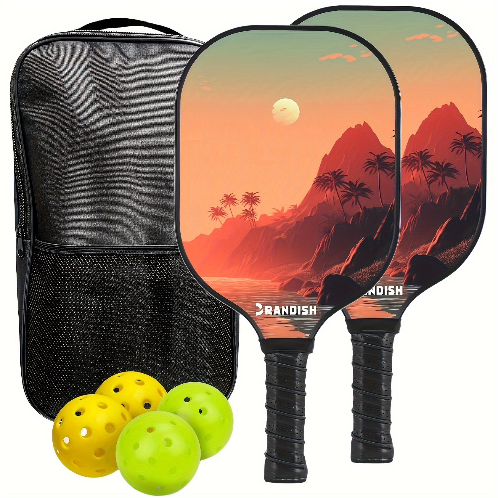 

Pickleball Paddles Set Of 2, Pickleball Paddles Set With 4 Pickleball Balls And Pickleball Carry Bag, Fiberglass Pickle Ball Rackets 2 Pack Gifts For Beginners&pros