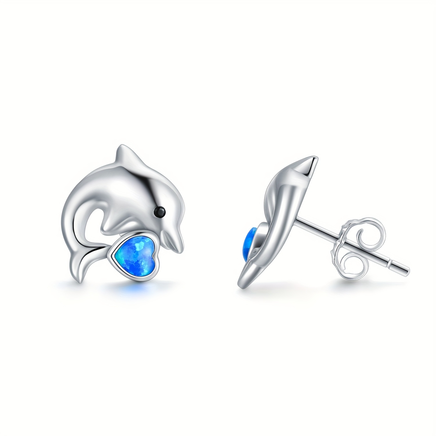 Image of Dolphin Earrings For Women Dolphin Gifts For Girls S925 Sterling Silver Dolphin Jewelry Beach Birthday Christmas Gifts