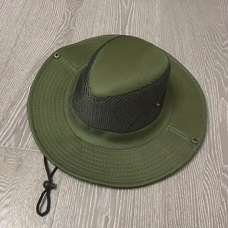 Mesh Sun Hat for Men Hats Sun Protection Summer Beach Safari Wide Brim  Fishing Cap Outdoor-Coffee