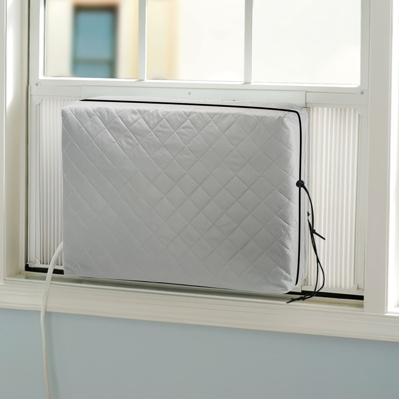 double insulated indoor air conditioner cover with elastic drawstring fits   sizes no power needed details 4