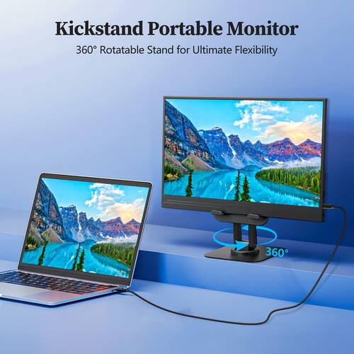 13.3 Portable Gaming Monitor with 600Hz Refresh Rate, & HDR - FHD External Display Suitable for Laptop/PC/, - with Built-in Stand, for work & Gaming
