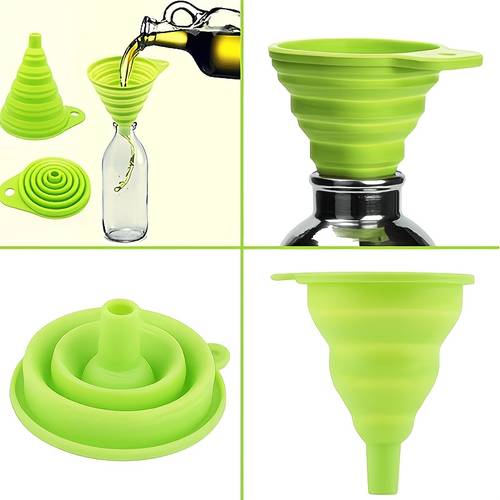 1pc foldable collapsible funnel for liquid transfer bottle filling funnel portable kitchen tool accessory