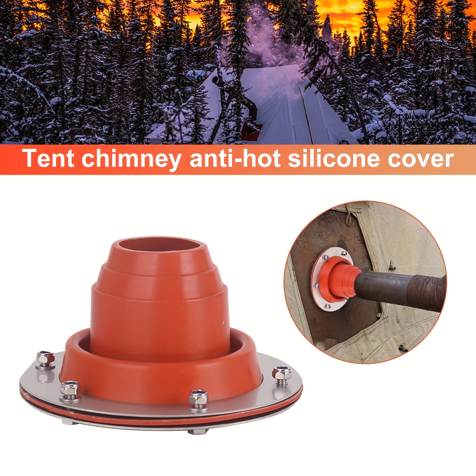 

1pc Tent Wood Stove Chimney Anti-scalding Device, Pipe Sealing Cover, Outdoor Camping Cooking Stove Accessories