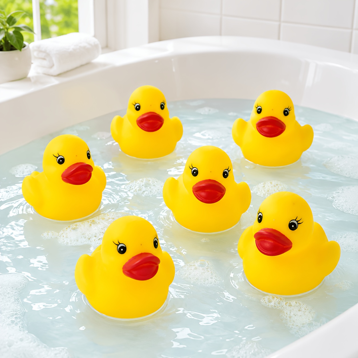 4/6pcs Small Yellow Duck Baby Bath Toys