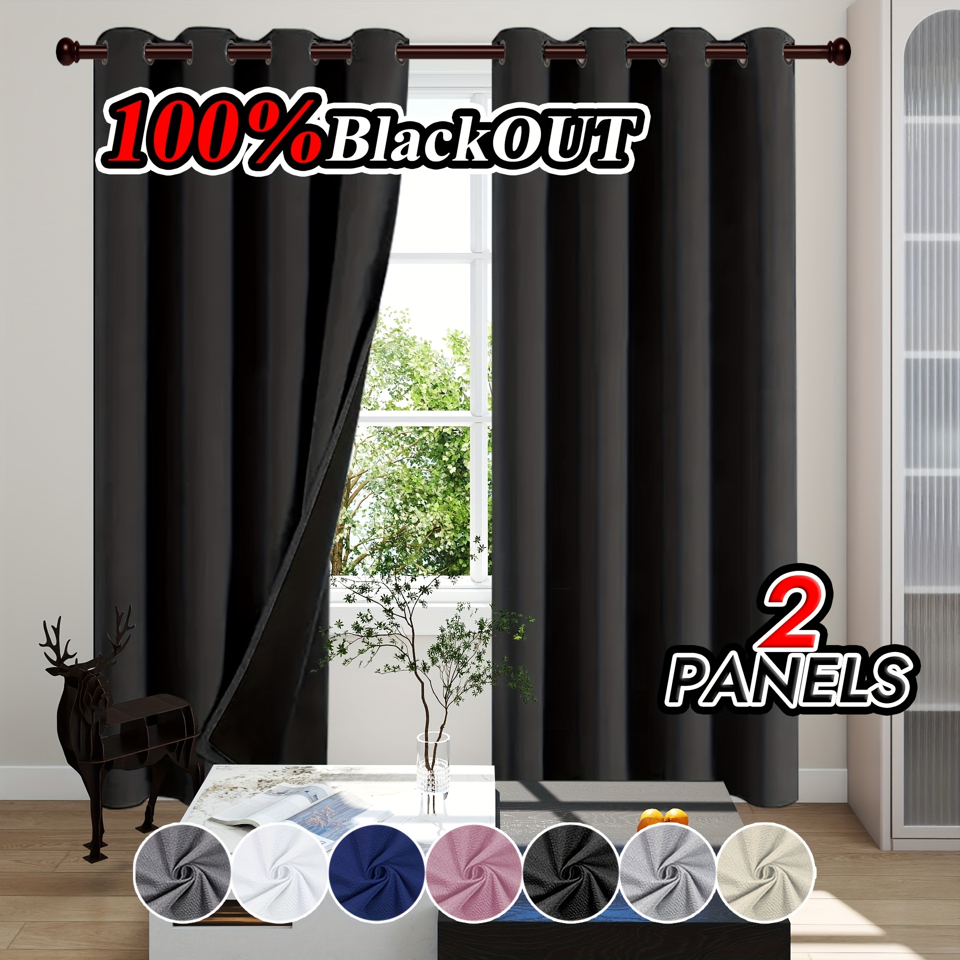 два штора-теплоизолятора, 100% светонепроницаемые, шумопоглощающие, солнцезащитные шторы, затемняющие комнату, из однотонного полиэстера с подкладкой с покрытием, легкие, с верхним отверстием для подвешивания, в современном романтическом минималистичном стиле Детали 2