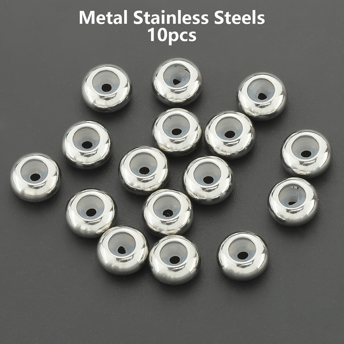 10pcs Stainless Steel Positioning Spacer Beads for DIY Projects