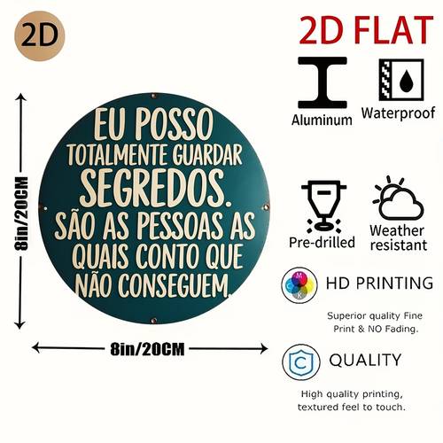 2d flat 2d flat 1pc aluminum sign fun text round aluminum sign secret quote pattern unique wall decor suitable for living room bedroom study perfect housewarming gift birthday gift metal signs home decor wall 8in round