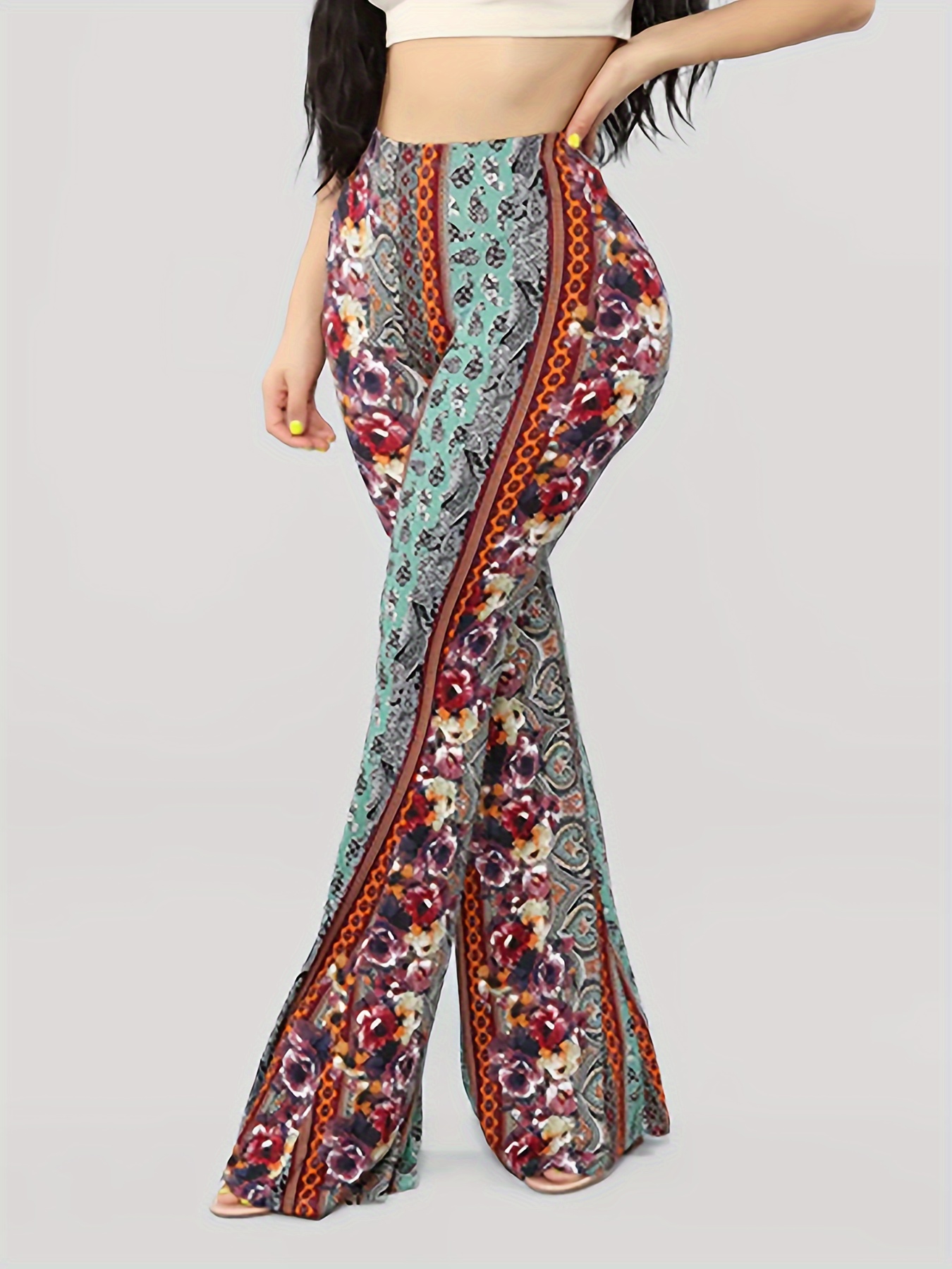 Desert Dreamer Flare Flare Pants Outfit Fashion Nova Womens High Waist  Paisley Print Flare Pants Elegant Temu Canada