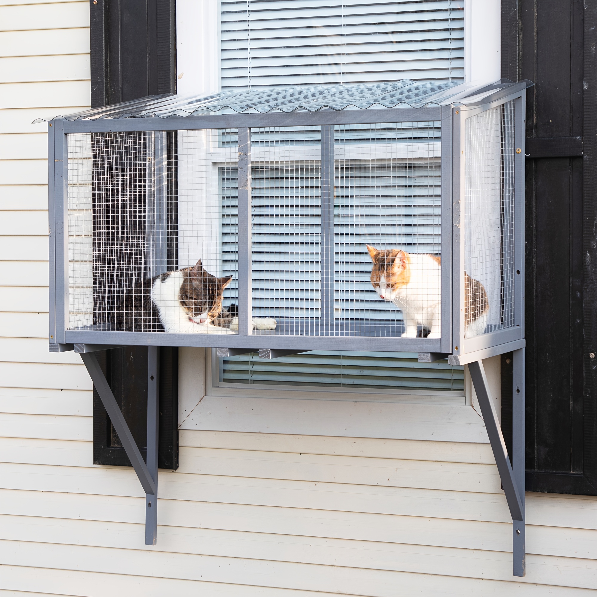 QYマステ11月新作wooden window PET window outdoor cat enclosure window box wooden - Temu