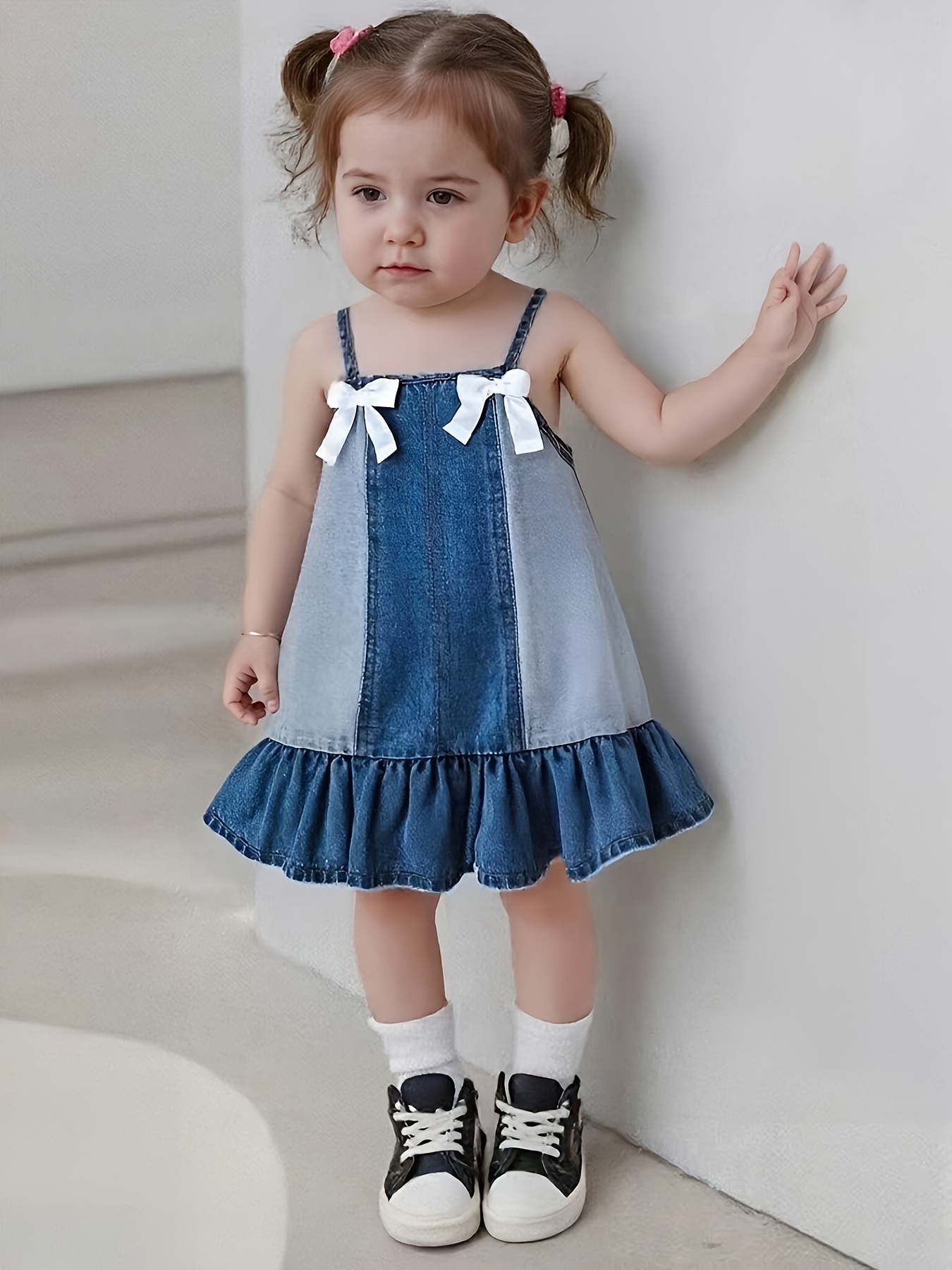 baby girl denim dress sold on Temu United States