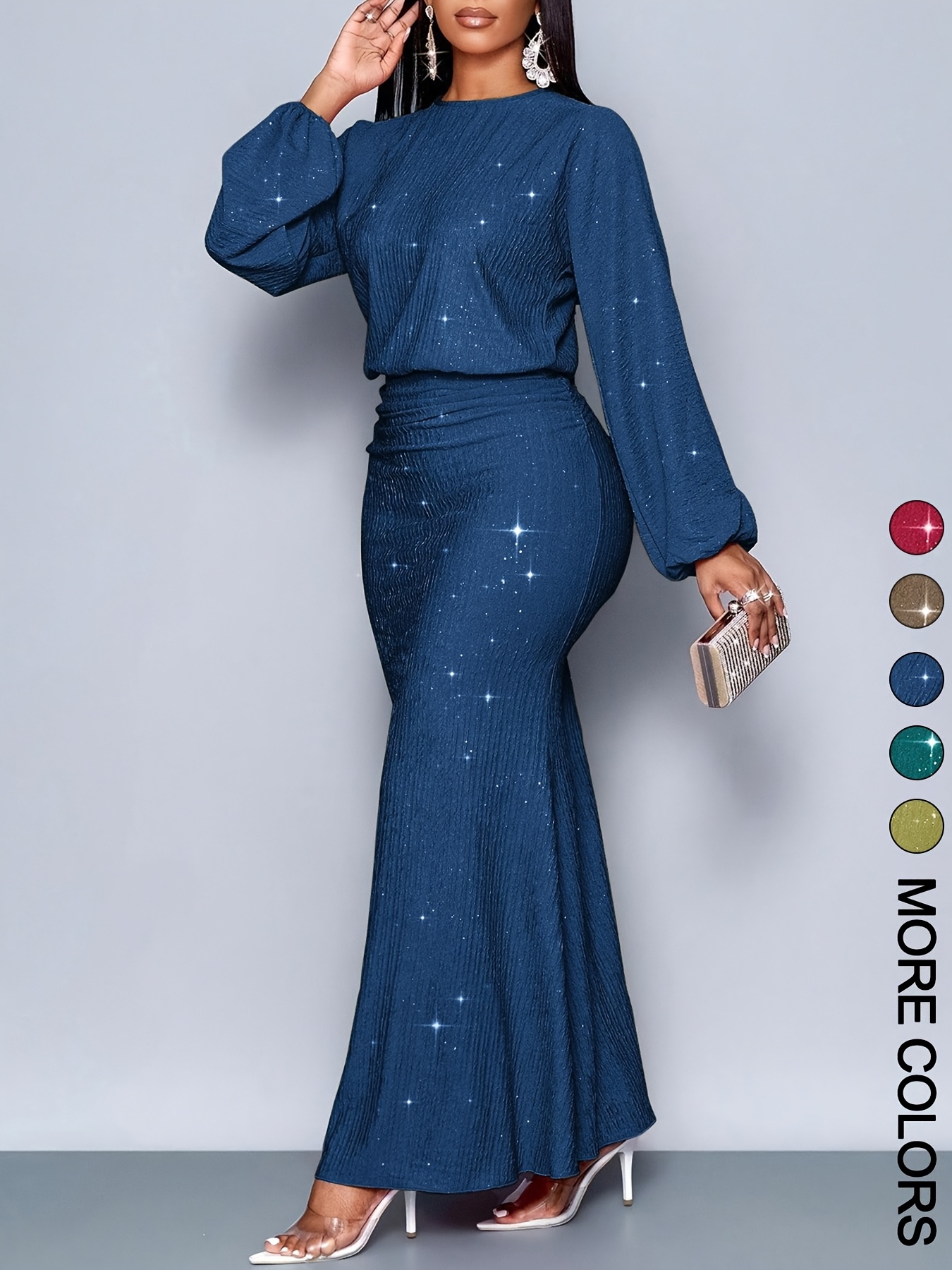 long sleeve one shoulder dress Kaitlin One Shoulder Slinky And Mesh Maxi Dress
