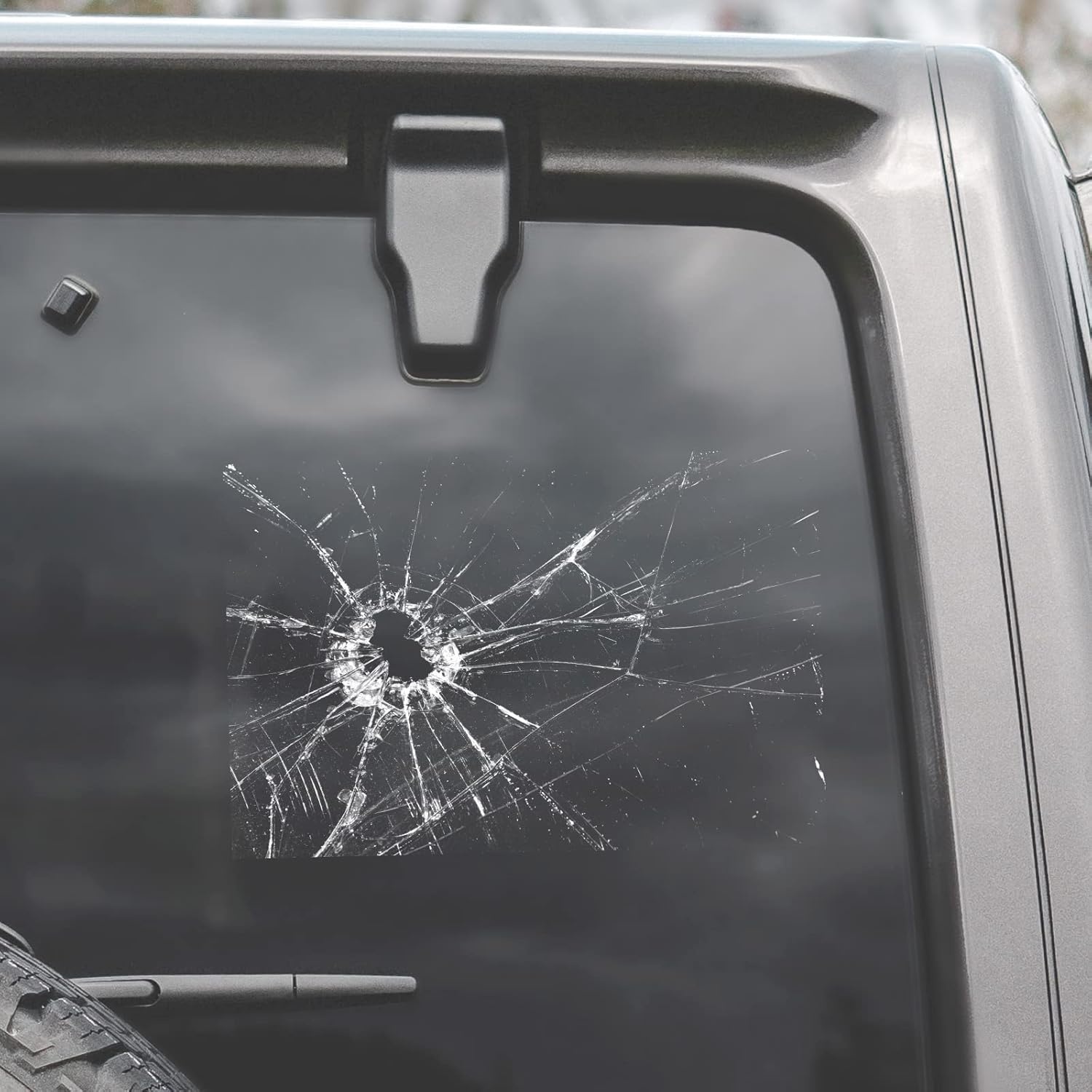 Decal Waterproof Reusable Broken Screen Prank Stickers, Window Sticker For Cars, Boats, Trucks, Laptops, Walls, Phones