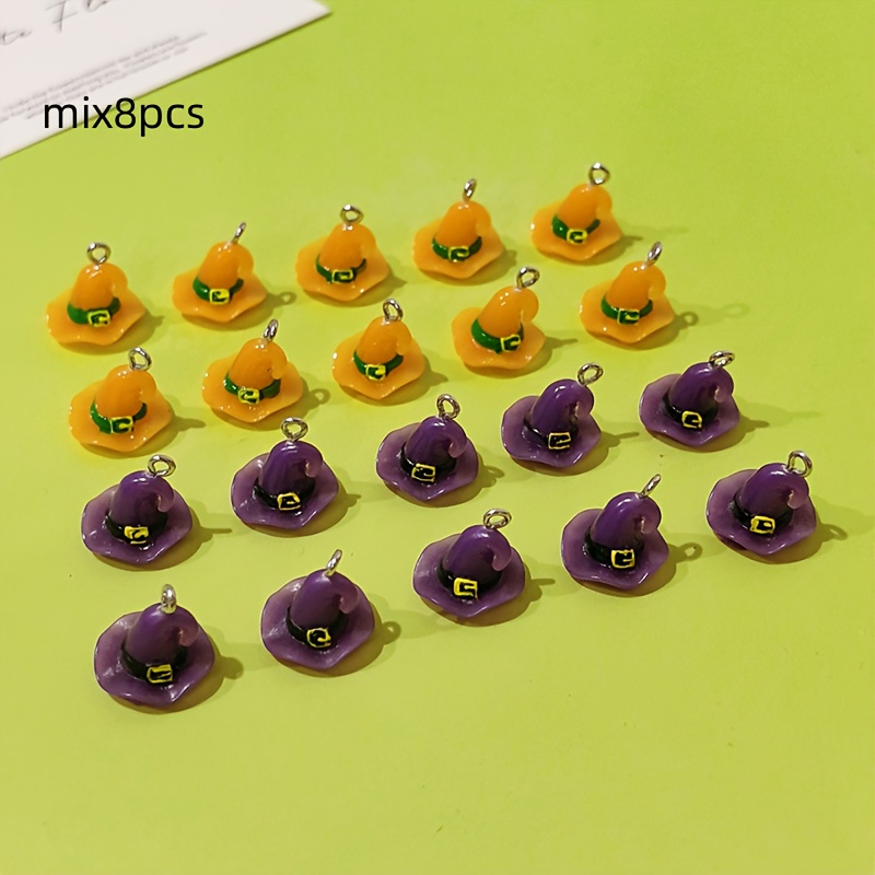 TEMU 8 Piezas de Gorritos Mini Adorables para Halloween, Accesorios DIY Para Hacer Aretes y Collares