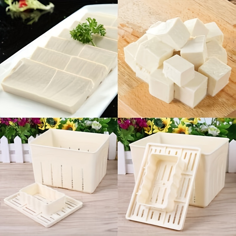 

1pc Plastic Tofu Press Mold Set With Cheese Cloth, Diy Homemade Tofu Maker Kit For Kitchen, Restaurant, Food Truck, Bakery - Uncharged Kitchen Bakeware Tool For Tofu & Cheese Making