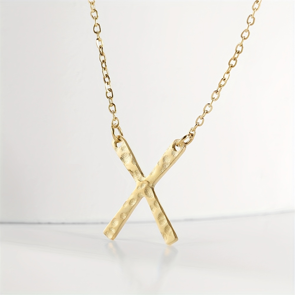 Women's Stainless Steel X Pendant Necklace
