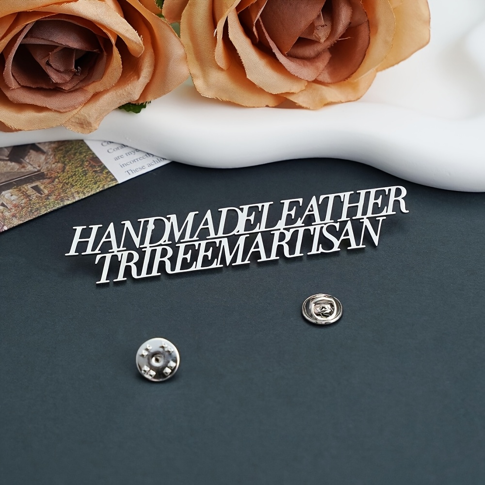 TEMU Custom Proverb And Motto Brooches, Personalized Name Pins, Stainless Steel Brooches, Company Name Pins, Website Brooches, Trendy Jewelry For Men