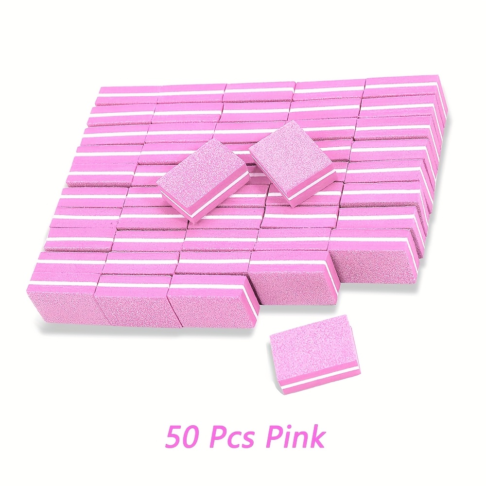 50pcs Tasteless Double-sided Soft Manicure Sanding Candy Style Nail Buffers Block Multi Purpose Washable Nails File Tool Adult To Use Random Color