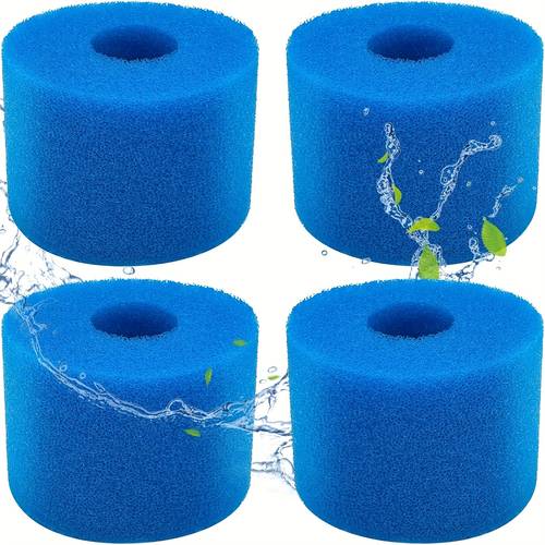 4pcs Foam Pool Filters, Suitable for S1 Type Pools - Foam Filters for Hot Tubs and Pools - Reusable and Washable - S1 Type Filter Sponge