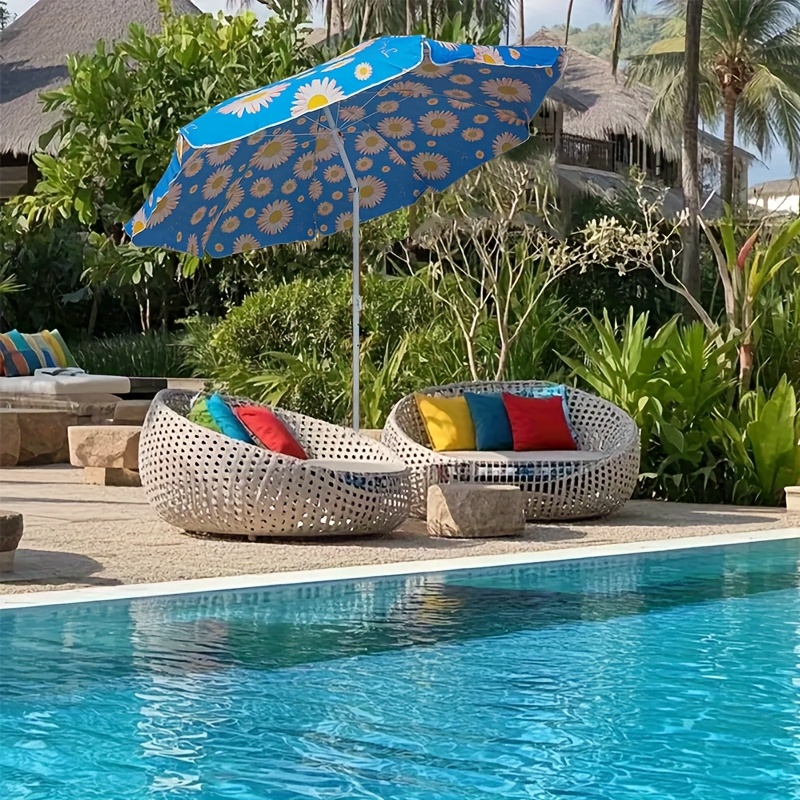7.5 ft solar patio umbrella 7.5 Feet Solar Powered Patio Umbrella with LED Lights and Crank Handle
