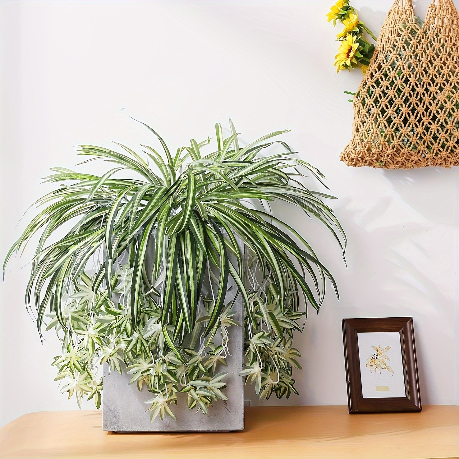 fake plants palm 5 Feet Artificial Plants in Basket Faux Green Areca Palm Plant with Wo   DR.Planzen