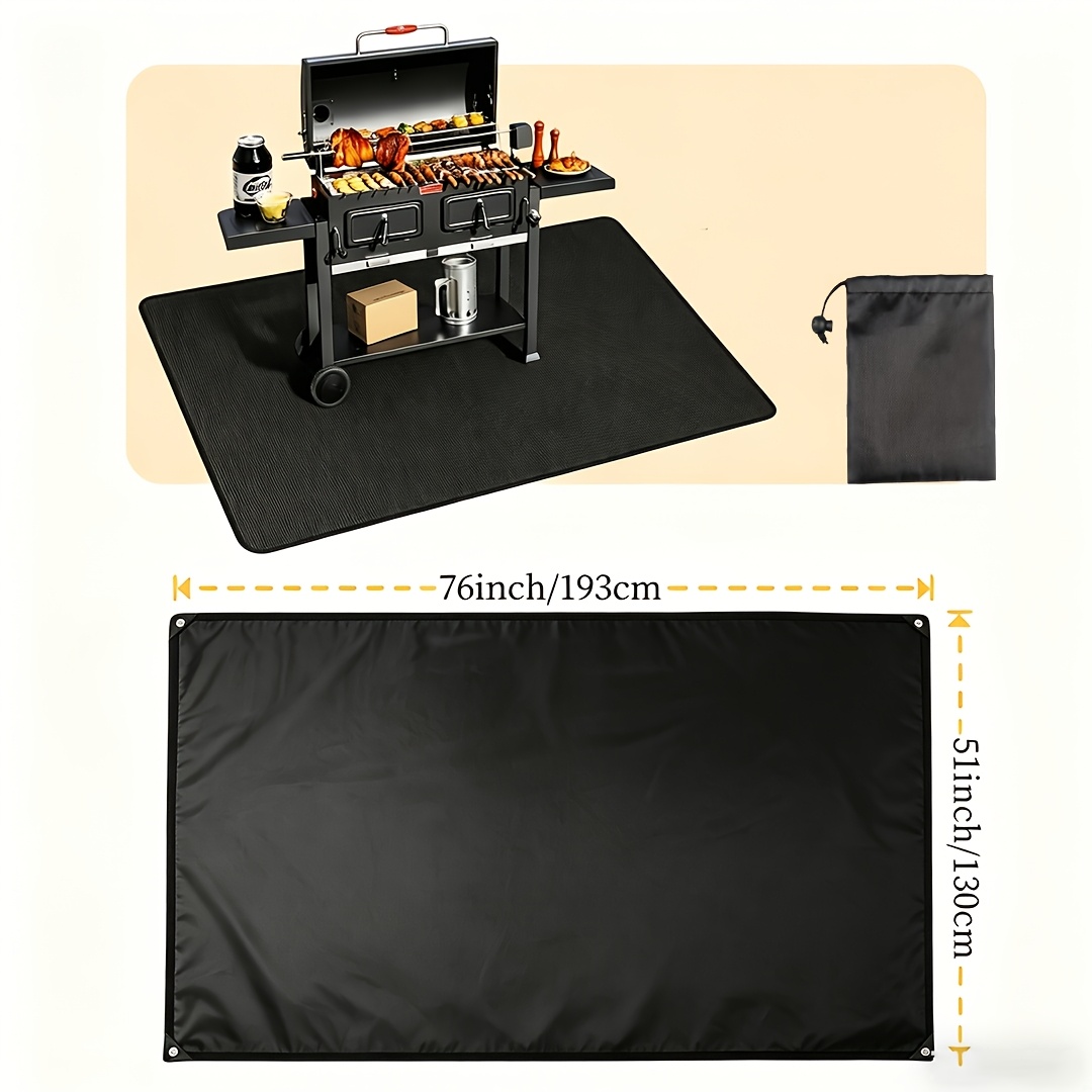 TEMU Double-sided Waterproof And Large Grill Mat For Outdoor Grills, Fireplaces, And Smokers. It As A Waterproof And Oil-resistant Deck And Patio