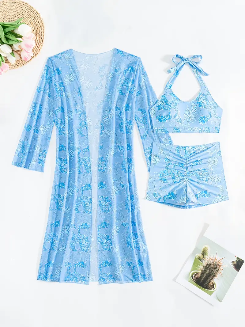 2025 new stylish bikini three piece set with cover up details 39