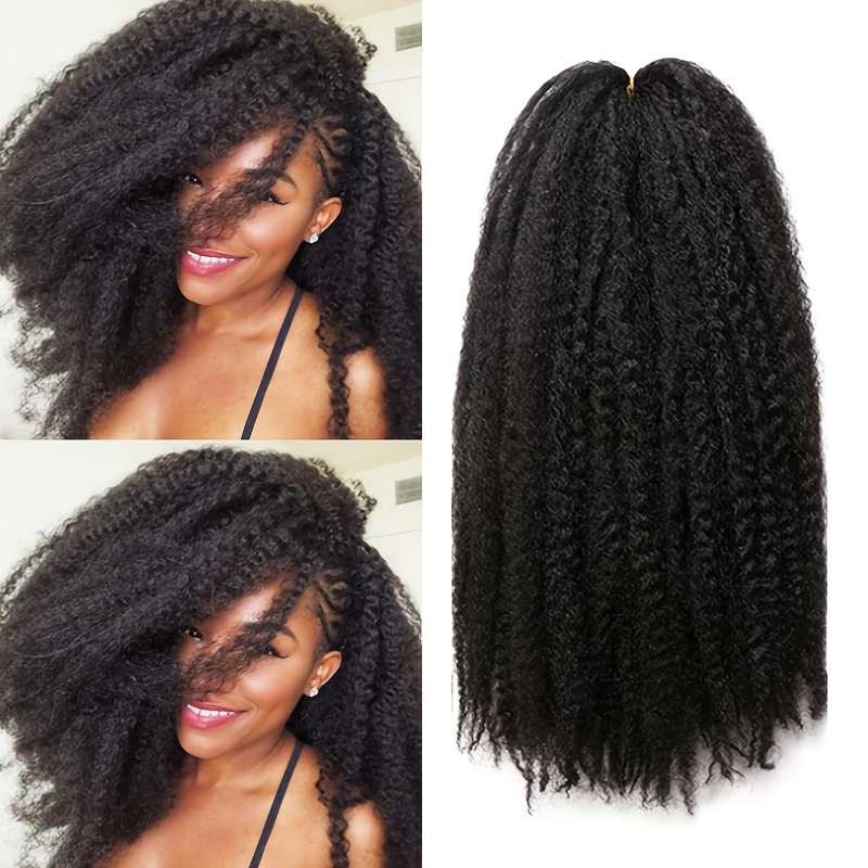 Image of Hair 18 Inch Twist Hair Afro Twist Braiding Hair For Locs Crochet Hair Synthetic Hair Extensions (18 Inch (pack Of 6), 1#)