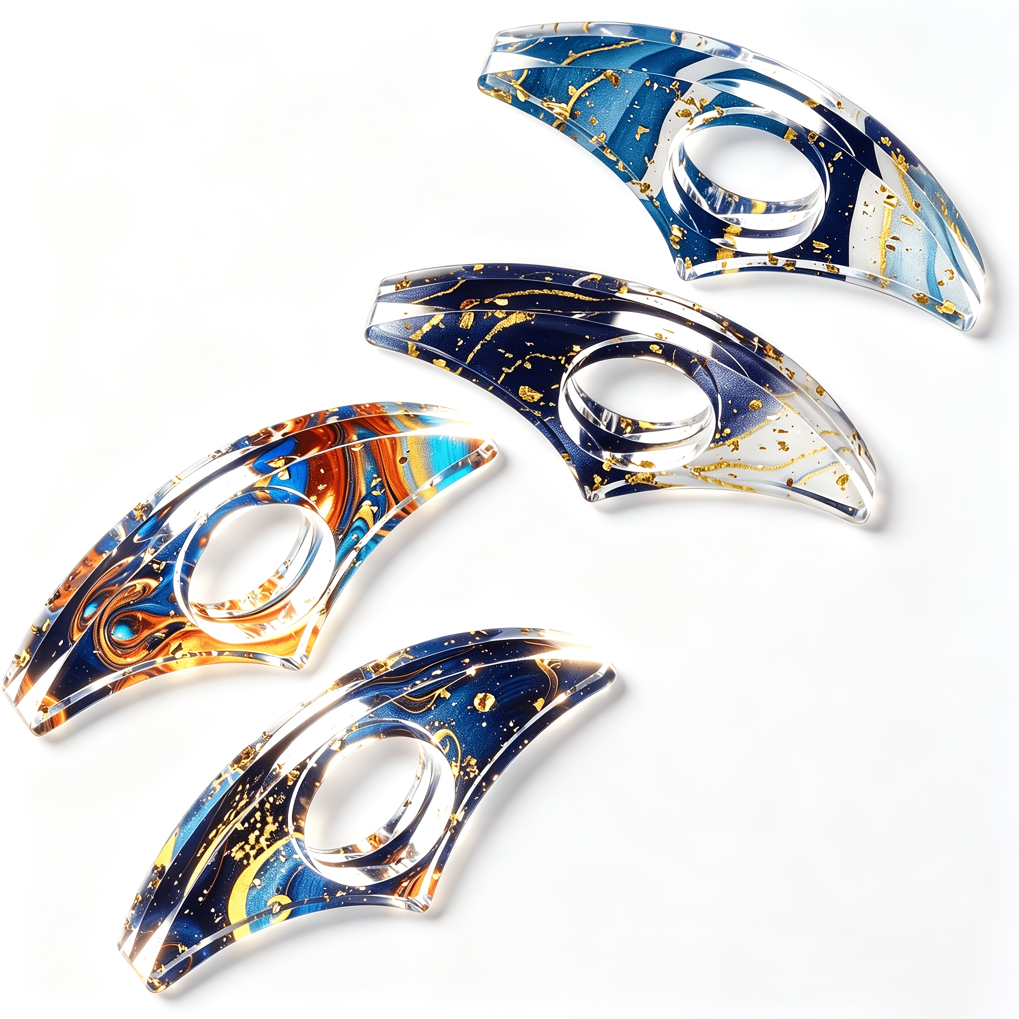 TEMU 4-pack Galaxy Pattern Acrylic Bookmark Clips, Reading Additions Gift, Suitable For , Book Lovers, Readers, Students, Teachers