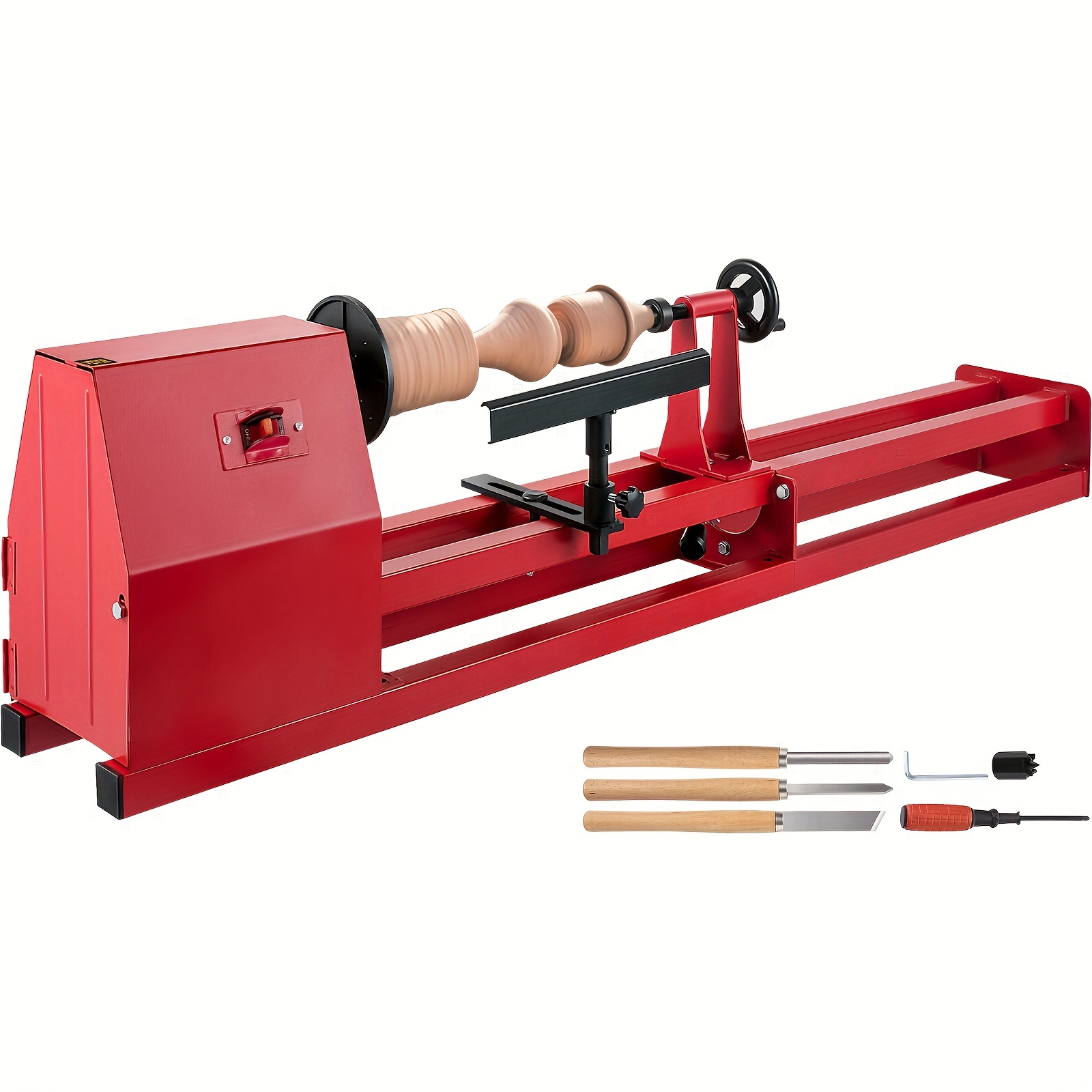 

Vevor Wood Lathe, 14" X 40", Power Wood Turning Lathe 1/2hp 810/1180/1700/2480rpm, Benchtop Wood Lathe With 3 Chisels Sanding And Polishing Of