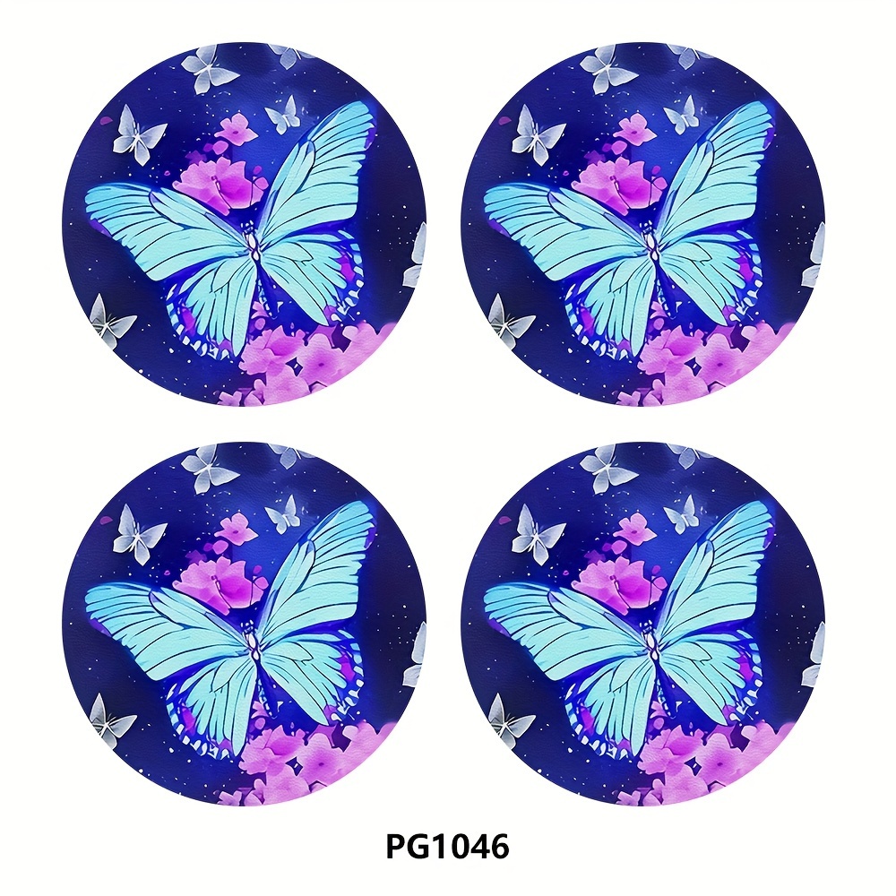 TEMU 4pcs Blue Universal Car Cup Cushion .75-inch Car Interior Cup Cushion Fashion Decoration Water Cup Cushion Car Cup Cushion Car Cup Holder, Beverage Cushion Water Cup Cushion, Gift For