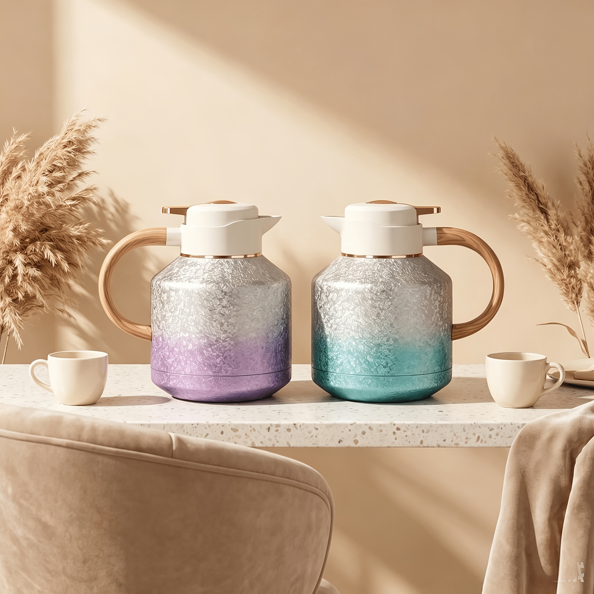   gradient insulated pot household vacuum stainless steel warm pot office portable coffee pot imitation wood texture handle stewed tea pot 1 8l large capacity hot water kettle